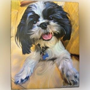 Robert McClintock Canvas Print - Labeled - Shihtzu Baby”